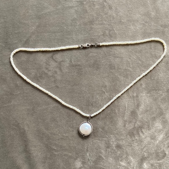 Vintage Sundance Catalog Coin Pearl necklace with mini freshwater pearls - Picture 3 of 3